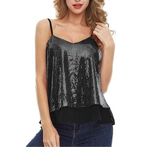 NWT Cellabie Sequinned Camisole Top Shimmer Tank Size L